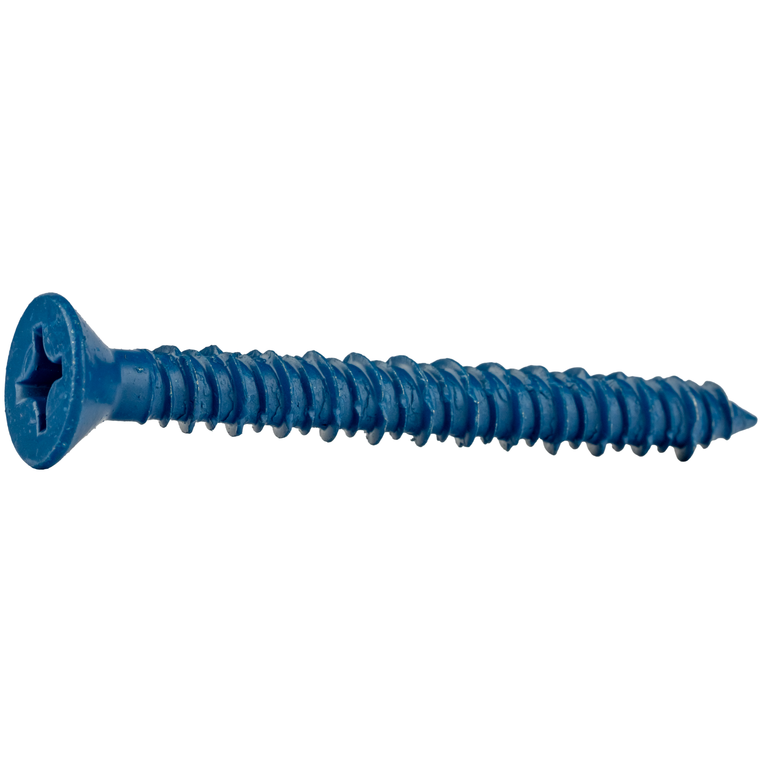 <ul><li>Mas-Block Phillips flat head anchors offer a fast, two-step "drill and drive" fastening system for concrete, block, and brick. Made from hardened carbon steel, these anchors feature notched threads that tap directly into masonry for exceptional holding power without the need for expansion plugs or powder-actuated tools.</li><li>The Phillips flat head design is ideal for flush, countersunk applications, while the Blue CR-10 fluorocarbon coating provides 10x more corrosion resistance than standard zinc. Fireproof and removable, these versatile anchors can be installed close to edges and even reinstalled in the same hole, making them a superior, high-strength alternative to traditional masonry fasteners.</li></ul>|